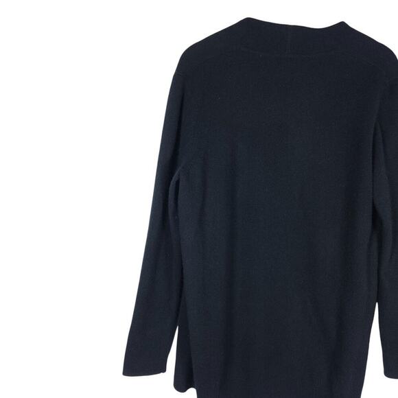 Nordstrom Collection Womens Black Open Front Cashmere Cardigan Large Classic Fit - Picture 8 of 12